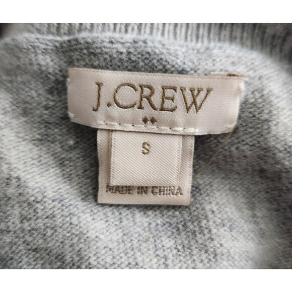 J. Crew Factory Striped Lace Teddie Sweater Long Sleeve Heather Gray Size Small - Picture 11 of 13